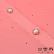 【MYVEGA 麥雪爾】多層荷葉領珍珠排釦雪紡上衣-桔粉(2024春夏新品)