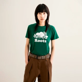 【Roots】Roots 女裝- COOPER BEAVER 短袖T恤(綠色)