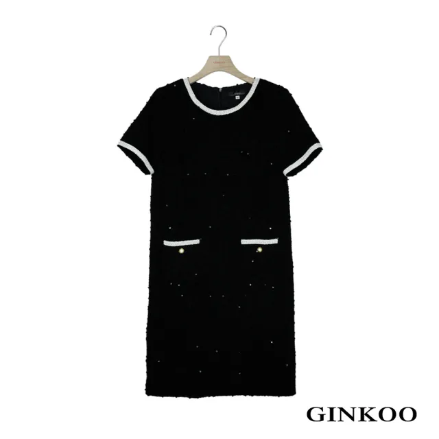【GINKOO 俊克】小香風短袖洋裝