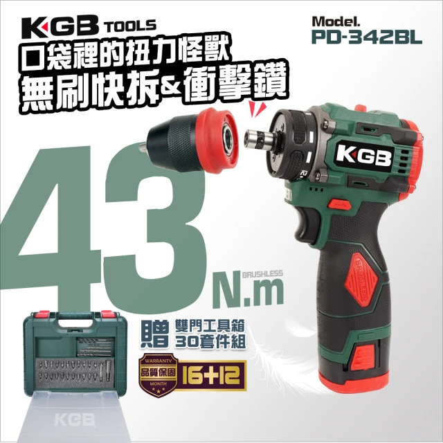 KGB TOOLS 工具寶 無刷快拆夾頭鑽超級小隻 台現貨 電池一年保固電動起子機-單電池套組(機械堂副品牌)