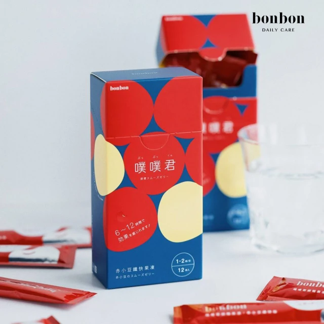 bonbon 噗噗君順暢果凍赤小豆纖快版12包x2盒(調節體質/排除濕氣/促進代謝/減少熱量吸收/排便順暢)