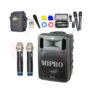 【MIPRO】MA-505 配2手握式UHF無線麥克風(精華型 雙頻道手提式無線擴音機)