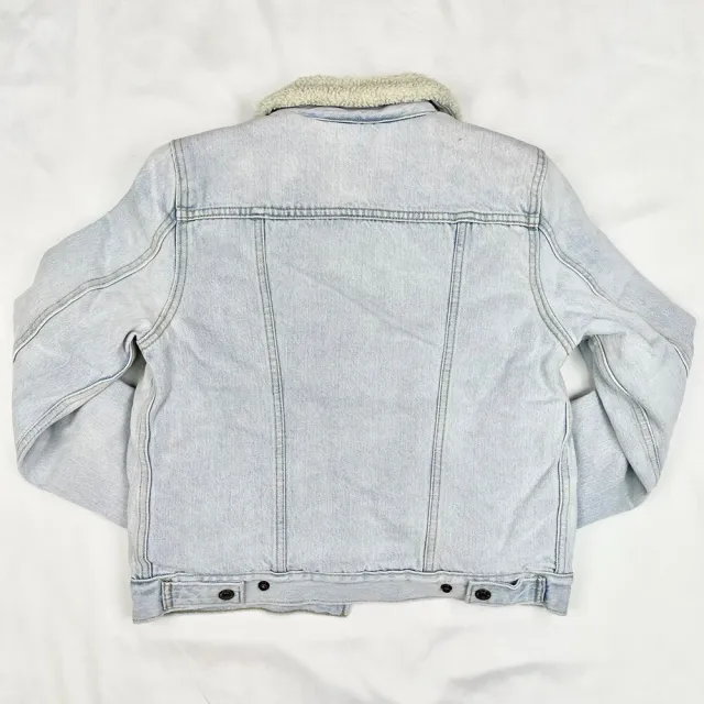 【LEVIS】女版 Levis 淺藍  鋪毛牛仔外套外套 舖綿 丹寧 搖粒絨 男女皆可 平輸品(牛仔外套 厚外套7932EC1)
