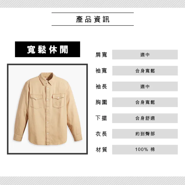 【LEVIS 官方旗艦】Fresh果漾系列 男款 寬鬆版牛仔襯衫/天然染色工藝/精工沙黃石洗 熱賣單品 A1919-0011