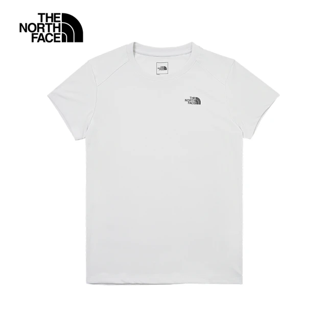 The North Face 北面男女款白色吸濕排汗舒適短袖T恤｜8AUT9B8