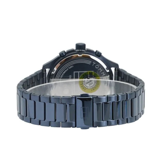 【Tommy Hilfiger】藍色系 三眼日期顯示 藍色不鏽鋼錶帶 45mm 男錶 手錶 母親節(1791853)