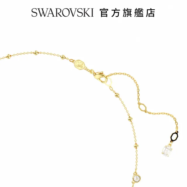 【SWAROVSKI 官方直營】Imber 項鏈 圓形切割分散設計 白色 鍍金色色調
