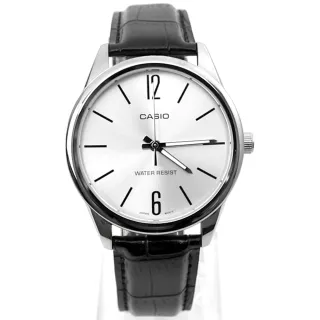 【CASIO 卡西歐】CASIO手錶 極簡數字皮革錶(MTP-V005L-7BUDF)