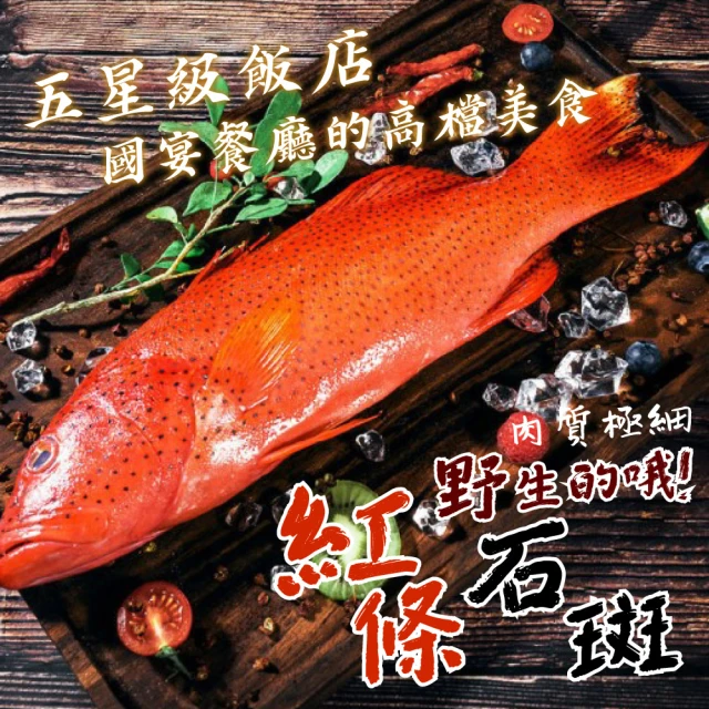 【一手鮮貨】紅條石斑(2尾組/單尾600-800g)
