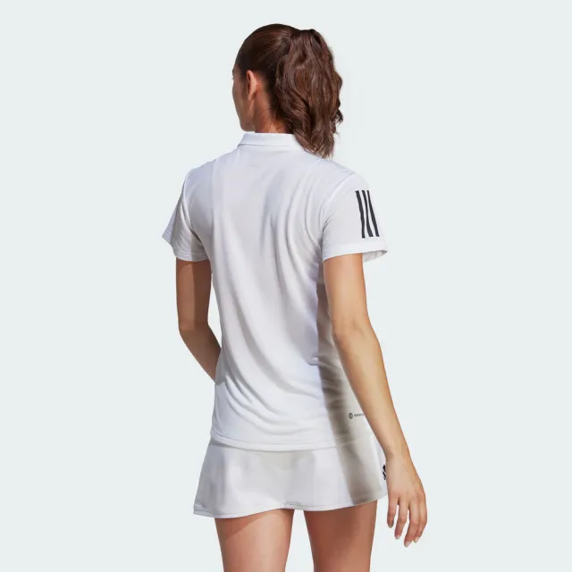 【adidas 愛迪達】運動上衣 短袖POLO 女上衣 CLUB POLO(HY2703)