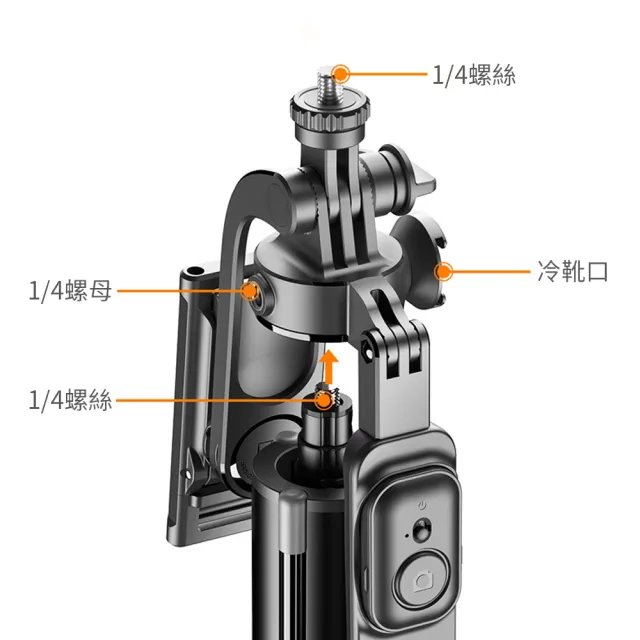 【OMG】C11藍牙自拍棒 手機三腳架 360°旋轉雲台穩定器 全景自拍桿 直播支架 手機自拍架
