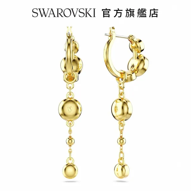 【SWAROVSKI 官方直營】Imber 水滴形耳環圓形切割 白色 多種金屬潤飾