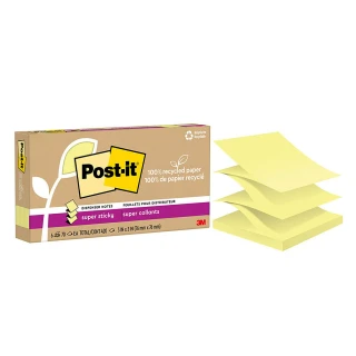 【3M】Post-it 利貼 狠黏 環保抽取式便條紙 76x76mm（70張 /本）黃色6本 /盒 R330R-6SSCY