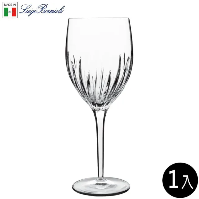【Luigi Bormioli】義大利無鉛水晶雕刻紅酒杯 390ml 1入(紅酒杯 白酒杯 水晶杯 無鉛水晶玻璃)