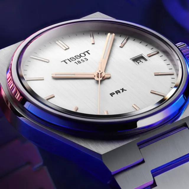 【TISSOT 天梭】PRX系列70年代復刻手錶 石英錶 鋼帶 40mm 開學(任選一款)