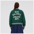 【NEW BALANCE】NB 棒球外套 女 棒球外套 鋪棉 夾克 運動 休閒 綠色 美規(WJ41509NWG-F)