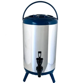 【台灣製造】10L不鏽鋼保溫保冷茶桶(療癒藍)