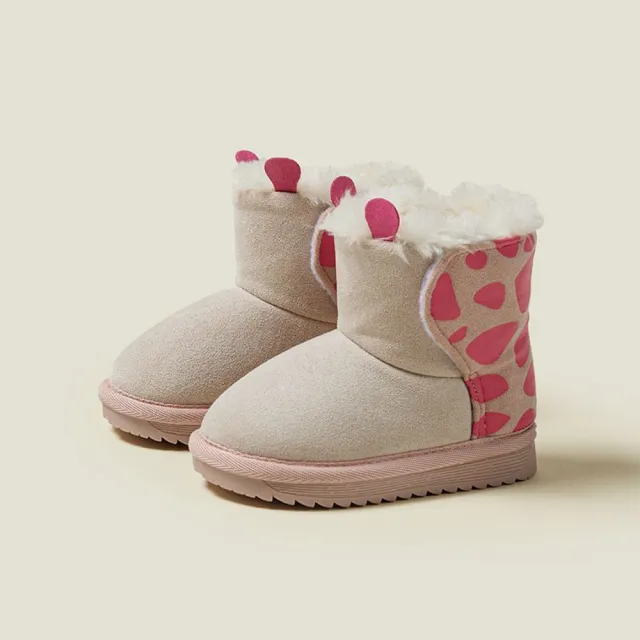 【OSOMESHOES 奧森】兒童雪靴 保暖靴 雪地靴 寶寶靴 小童 靴子 女童靴 男童靴(粉紅、棕色 P8014 奧森)