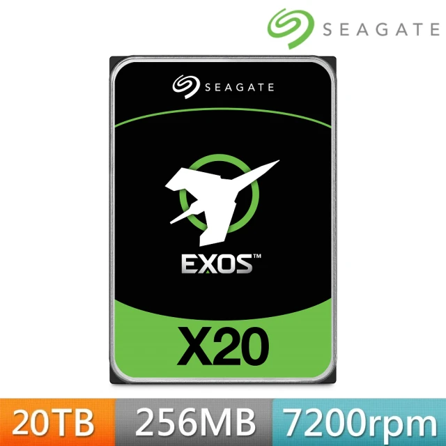 SEAGATE 希捷 EXOS X20 20TB 3.5吋 7200轉 256MB 企業級 內接硬碟(ST20000NM007D)