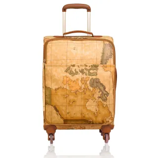 【Alviero Martini】義大利地圖包 旅行商務 休閒拉桿行李箱22吋(地圖黃)
