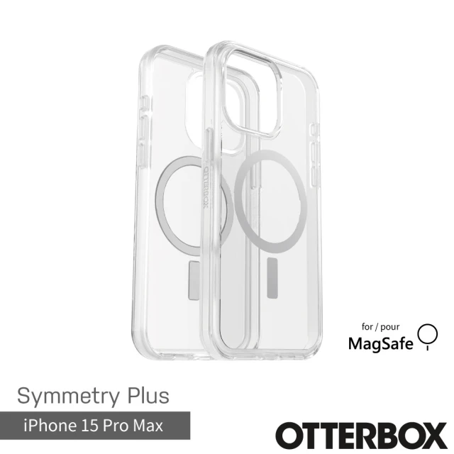 OtterBox iPhone 15 Pro Max 6.7吋 Symmetry Plus 炫彩幾何保護殼-透明(支援MagSafe)