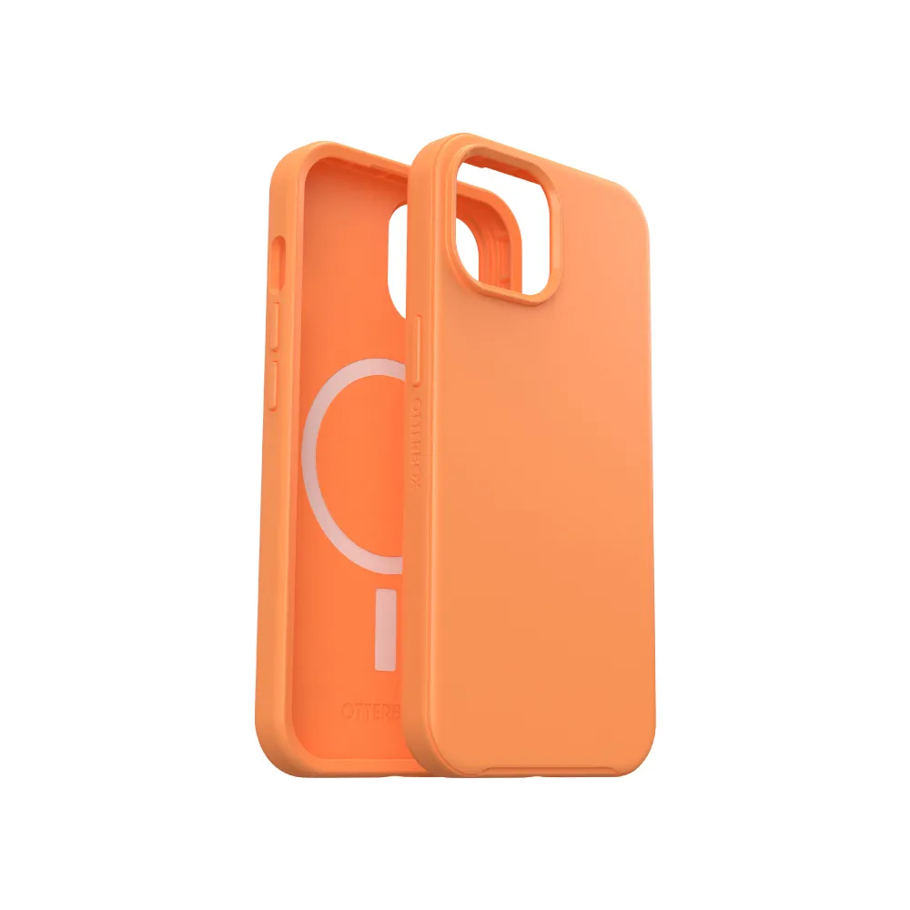 【OtterBox】iPhone 15 6.1吋 Symmetry Plus 炫彩幾何保護殼-橙(支援MagSafe)