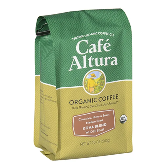 【CAFE ALTURA】CAFE ALTURA有機Kona Blend咖啡豆283gx1(夏威夷可納豆與墨西哥豆完美結合)