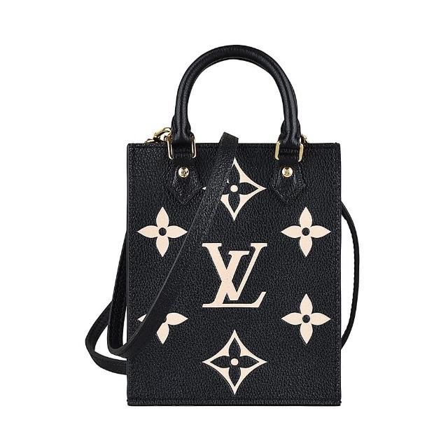 LV LOUIS VUITTON路易威登 M57937 經典 PETIT SAC PLAT 系列 Empreinte 雙色牛皮手提/斜背包