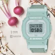 【CASIO 卡西歐】G-SHOCK 自然系列 湖水藍 布質錶帶方型女錶(GMD-S5600CT-3)