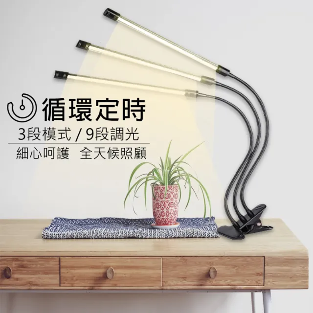 【JIUNPEY 君沛】USB 全光譜三管植物燈(植物生長燈)