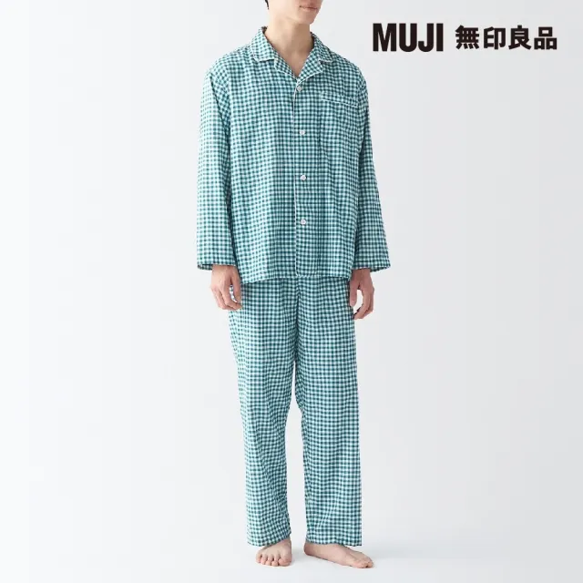 【MUJI 無印良品】男有機棉無側縫二重紗織家居睡衣(共4色)