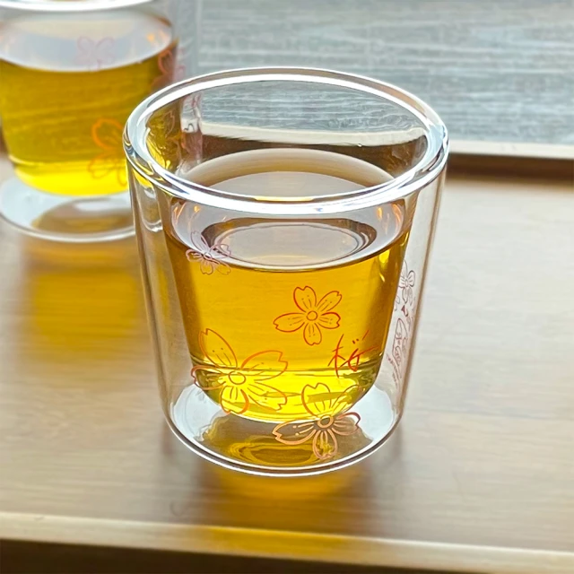【Glass King】IF-0016-3/雙層玻璃咖啡杯2入/100ml(高硼硅玻璃/耐熱玻璃杯/酒杯/櫻花杯)
