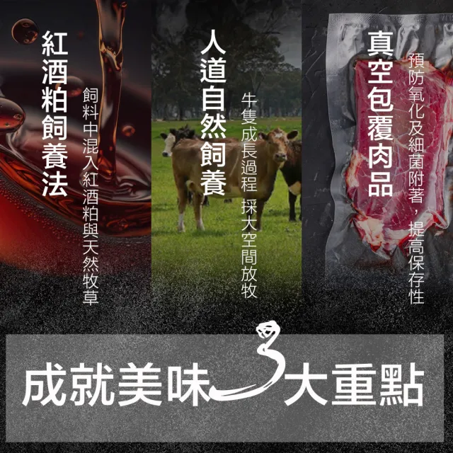 【漢克嚴選】源神澳洲日本級AA10紅酒飼雪花嫩肩牛排200g5片+嫩肩牛排120g5片