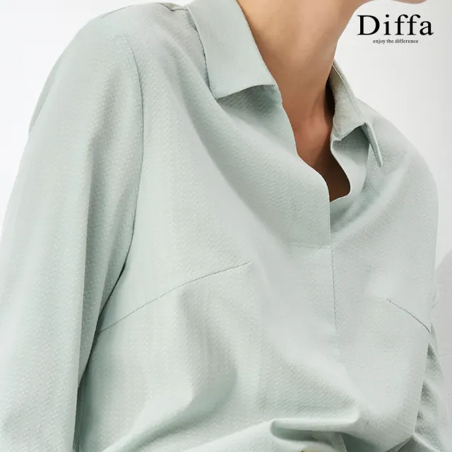 【Diffa】精緻美型襯衫領設計上衣-女