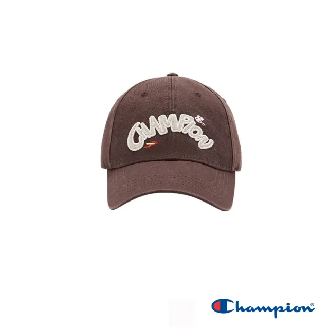 【Champion】官方直營-CNY龍年限定泡泡字刺繡棒球帽(褐色)