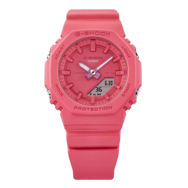 【CASIO 卡西歐】G-SHOCK 韓團 ITZY Tone-on-Tone 亮櫻花粉 同色時尚 八角形錶殼(GMA-P2100-4A)