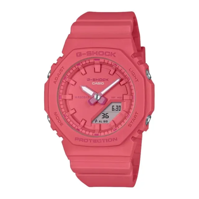 【CASIO 卡西歐】G-SHOCK 韓團 ITZY Tone-on-Tone 亮櫻花粉 同色時尚 八角形錶殼(GMA-P2100-4A)
