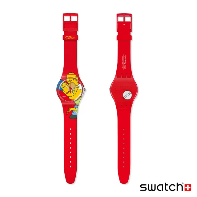 【SWATCH】New Gent 原創系列手錶  SWEET EMBRACE 辛普森家庭 荷馬愛美枝 男錶 女錶 手錶 瑞士錶 錶(41mm)