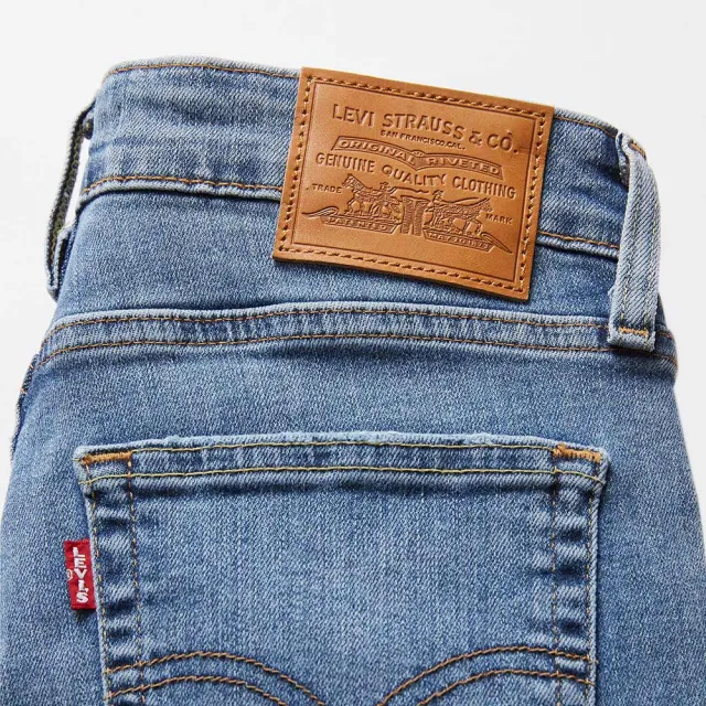 【LEVIS】女款 721高腰緊身窄管牛仔長褲 / 淺藍水洗破壞加工 / 彈性布料 熱賣單品 18882-0687