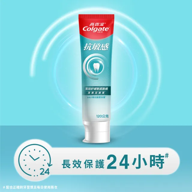 【Colgate 高露潔】抗敏感牙膏120g(強護琺瑯質/清涼薄荷/牙齦護理/潔淨亮白)