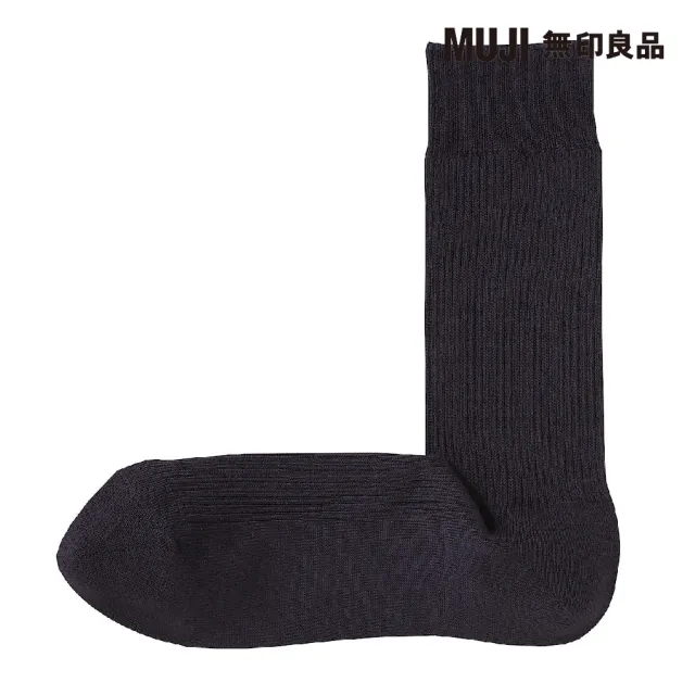 【MUJI 無印良品】男棉混不易鬆脫螺紋直角襪(共17色)