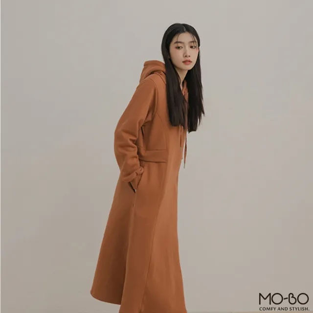 【MO-BO】MIT內刷毛縮腰連帽洋裝