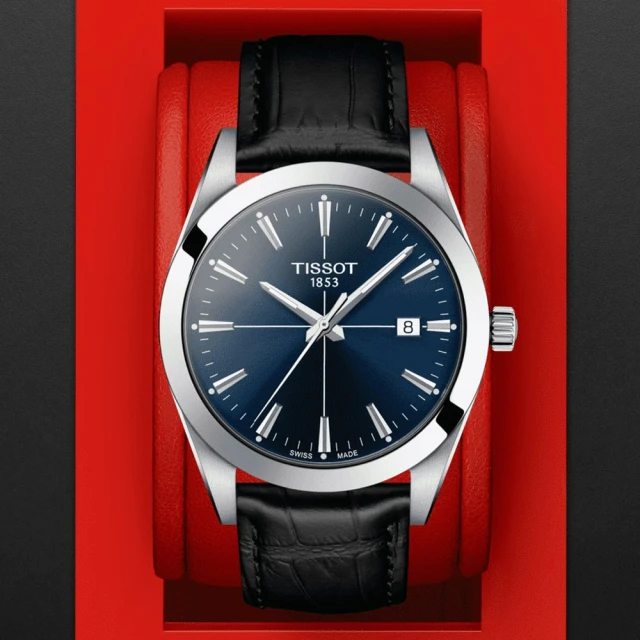 TISSOT 天梭 官方授權 GENTLEMAN 簡約紳士石英腕錶 新年禮物(T1274101604101)