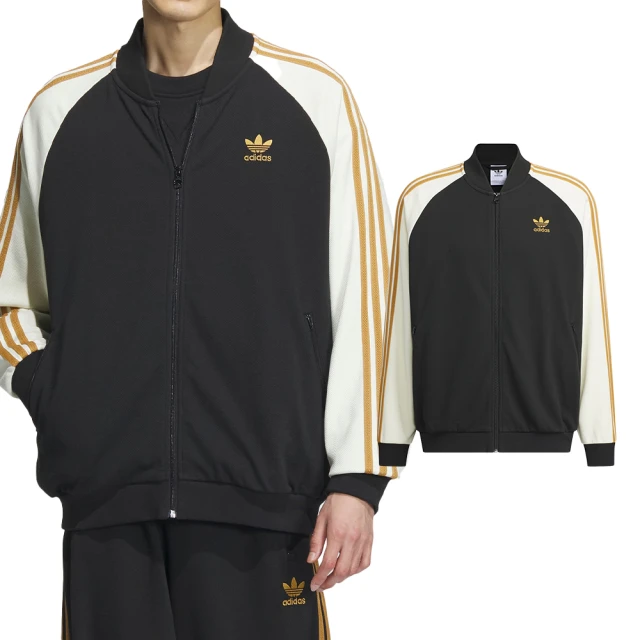 adidas 愛迪達adidas 愛迪達 DKN SST JKT 男款 黑色 亞規 新年 撞色 拉鍊口袋 刺繡 外套 IX4240