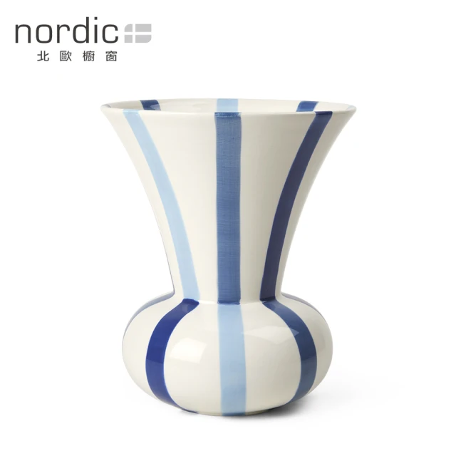 【北歐櫥窗】Kahler Signature 標緻藝術花瓶(藍、高 20cm)