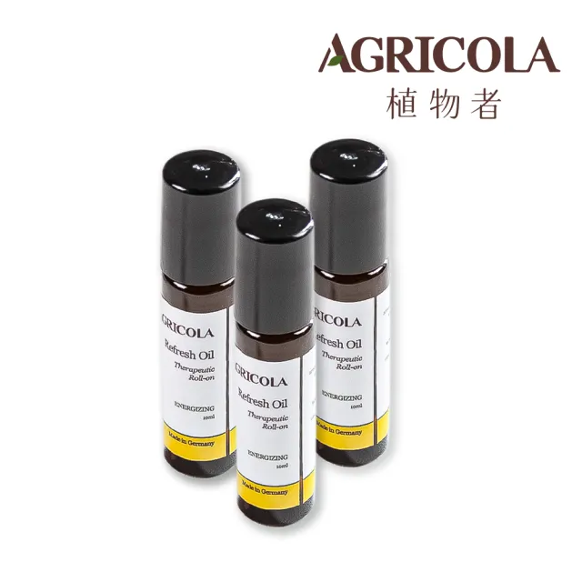 【Agricola 植物者】紫薄荷舒緩滾珠精油10ml x3 入組(天然複方香氛 歐薄荷涼感精油棒)