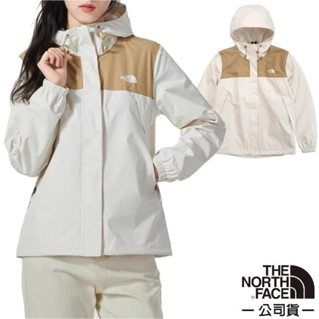 【The North Face】女 3效能 防水透氣防風耐磨連帽外套_亞洲版型/夾克.風雨衣(5K2X-ROR 米白 N)