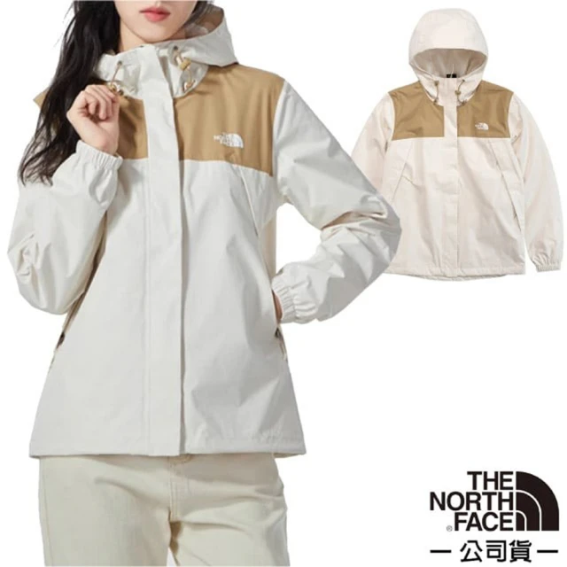 The North Face 女 3效能 防水透氣防風耐磨連帽外套_亞洲版型/夾克.風雨衣(5K2X-ROR 米白 N)