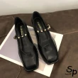 【Sp house】焦點單品鉚釘方頭粗高跟休閒鞋(3色可選)