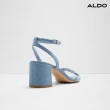 【ALDO】BUNG-純色繫帶舒適涼跟鞋-女鞋(藍色)